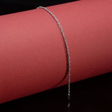 Silvalli 40 Mikron Rodyum Halat Gümüş Bileklik