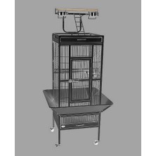Drnds Dayang Papağan Kafes Ayakli 45.7X45.7X156CM Siyah