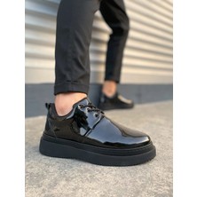 Joy Ayakkabı JY03 Luxor Bağcıklı Rugan Erkek Günlük Spor Klasik Ayakkabı Rst - Siyah