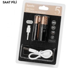 Butik Bfs USB Type-C ile Hızlı Şarj Edilebilen Aa Lityum Pil