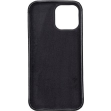 Bouletta Apple iPhone 13 Pro Max Uyumlu Deri Arka Kapak Rock Rst1 Siyah
