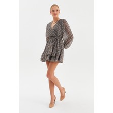 Nish&Chic Etnik Desenli Şifon Elbise