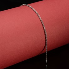 Silvalli 50 Mikron Rodyum Halat Gümüş Bileklik