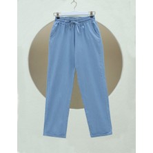 Duble Paça Yıkamalı Soft Kot Pantolon  -Buz Mavi