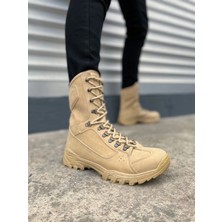 Joy Ayakkabı JY999 Strike Bağcıklı Ortopedik Taban Günlük Süet Erkek Askeri Postal Bot Skt Kum