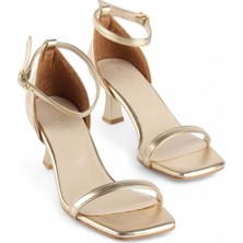 Luuq Shoes Hanna Kadın Tek Bantlı Bilekten Bağlamalı Topuklu Ayakkabı