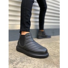 Joy Ayakkabı JY205 Boston Bağcıksız Ortopedik Taban Cilt Erkek Spor Bot Cst - Siyah