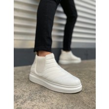 Joy Ayakkabı JY205 Boston Bağcıksız Ortopedik Taban Cilt Erkek Spor Bot Cbt - Beyaz