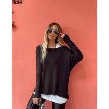 Arben Boutique Kadın Uzun Kollu Tek Omuzdan Açık Çilek Bluz ve Viskon Atlet Ikili Takım