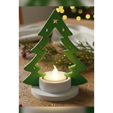 Genç 3D Gizli Tabanlı Yılbaşı Ağaç Mumluk | Dekoratif Şamdan