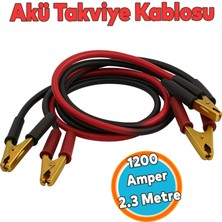 Nzb 1200 Amper Akü Takviye Kablosu 2.3 Metre Kalın Telli Güçlü Araç Akü Yardım Başlatma Kablosu