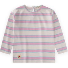 Cigit Çizgili Uzun Kollu T-Shırt 2-8 Yaş Pembe Mavi Çizgili