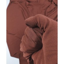 Kumaş Parça Kızıl Kahve Renkte Jarse Kumaş (En 150 cm x Boy 275 Cm)