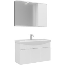 Orka Banyo Purus 100 cm Asma Banyo Dolabı Takımı (Spot Aynalı)