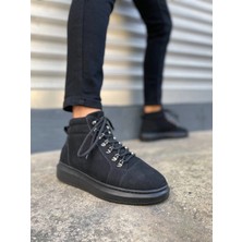 Joy Ayakkabı JY206 Ottawa Bağcıklı Ortopedik Taban Süet Erkek Spor Bot Sst - Siyah