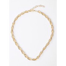 Jimmy Key Altın Rengi Burgu Desenli Ayarlanabilir Kolye