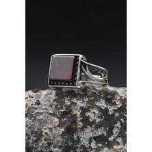 Prestige Akik Taşlı Hz. Ali Zülfikar Figürlü 925 Ayar Gümüş Yüzük 902360