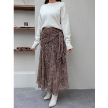 Esra Helvacı Etnik Desen Bağlamalı Şifon Etek