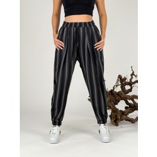 Cocopelli Dik Çizgi Pileli Kadın Jogger Pantolon