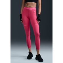 Nike Pro Mid Rise 7/8 Graphic Leggings Kadın Toparlayıcı Spor Tayt Pembe