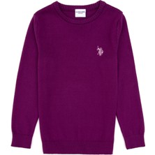 U.S. Polo Assn. Kız Çocuk Menekşe Bisiklet Yaka Basic Kazak 50316808-VR037