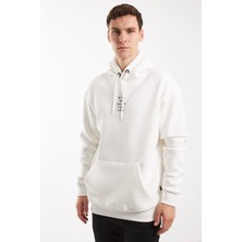 The Crow I Wıll You Bee There For You Kırık Beyaz Kapüşonlu Fermuarsız Sweatshırt