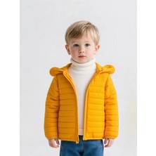 Kids Moda Evi Su Geçirmez Polar Astar Sarı Çocuk Montu