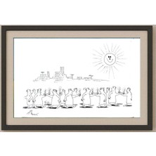 Karikatural Ali Divandari 29X21CM Orijinal Karikatür Tablo
