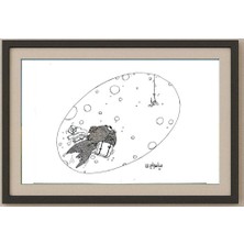 Karikatural Mahyan Khosro Anjom 29X21CM Orijinal Karikatür Tablo