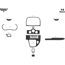 Mars Cockpit Design Renault Kangoo  Konsol-Torpido Kaplama  (Digital Klima )2008-201 Karbon