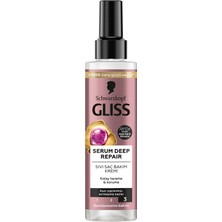 Gliss Serum Deep Repair Onarıcı Sıvı Saç Bakım Kremi - Protein Kompleksi ve Hint Inciri ile 200 ml 3 Adet