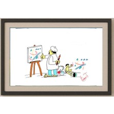 Karikatural Eduardo Caldari Junior 35X25CM Orijinal Karikatür Tablo
