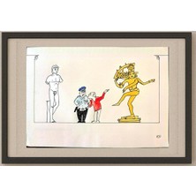 Karikatural Kokus 29X21CM Orijinal Karikatür Tablo