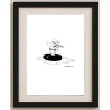 Karikatural Naser Nargessi 29X21CM Orijinal Karikatür Tablo
