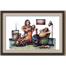 Karikatural Candido Isidfo Cuenca Fuentes 43X30CM Orijinal Karikatür Tablo