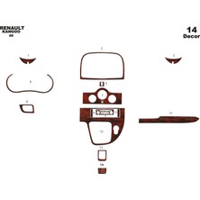 Mars Cockpit Design Renault Kangoo  Konsol-Torpido Kaplama  (Digital Klima )2008-201 Maun