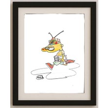 Karikatural Sergio Mas 29X21CM Orijinal Karikatür Tablo