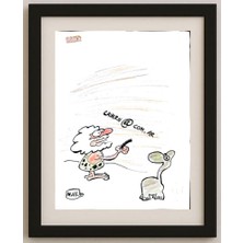 Karikatural Sergio Mas 24X18CM Orijinal Karikatür Tablo