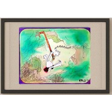 Karikatural Mahyan Khosro Anjom 24X21CM Orijinal Karikatür Tablo