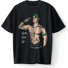 Bumeta John Cena Never Give Up Selam Amerikan Güreşi Oversize Unisex Tişört T-Shirt