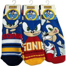 Çimpa 3'lü Sonıc Figürlü Tabanı Kaydırmaz Çocuk Havlu Çorap