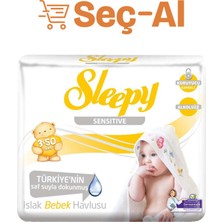 Sleepy Sensitive 3 x 50'li Islak Havlu 4 Adet Alkol İçermez Hassas Temizlik İçin Uygun