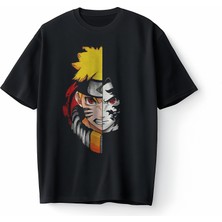 Bumeta Naruto Kakashi Anime Face Japanese Korea Oversize Unisex Tişört T-Shirt