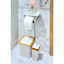 Egza 3'ü 1 Arada Banyo Seti Tuvalet Kağıtlık, Çöp Kovası ve Tuvalet Fırça Takımı