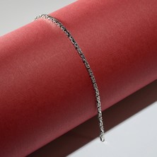 Silvalli 50 Mikron Oksitli Kare Kral Gümüş Bileklik
