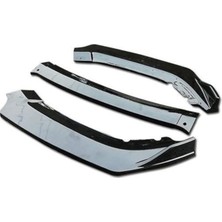 Oto Aksesuarcım Seat Leon 2012-2020 Mk3 Uyumlu M Ön Tampon Lip 3 Parça Piano Black Siyah