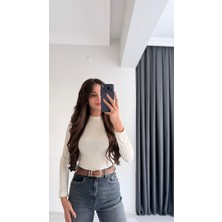 Lauron Masi Tam Pamuklu Soft Touch Likralı Basic Body Beyaz