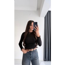 Lauron Masi Tam Pamuklu Soft Touch Likralı Basic Body Siyah