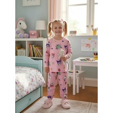Isobel Isob Pembe Kuromi ve Hello Kitty Desenli %100 Pamuk Kız Çocuk Pijama Takımı 3-13 Yaş 51237-51429