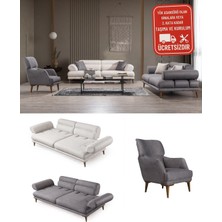 Zenith 3+3+1 Koltuk Takımı - Sırt ve Kol Atlamalı